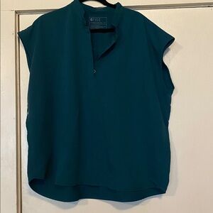 FIGS Deep Teal Cap Sleeve Top